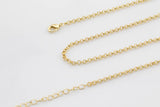 14k Gold Necklace Chains for Layering - Paperclip Chain Oval Chain Rolo Chain 16" 17" 18" 19" 20" 22" 23" with 3" extender chain