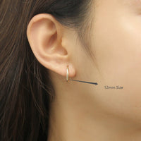 1 Pair, 2 Pcs Thin 14K Gold Filled Endless Hoop Earrings 1/20 inch Thickness 1/2 inch diameter USA Product