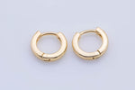 4 pcs 14kt Gold Filled One Touch Lever Flat Rounded Hoop Simple round hoop earring, 10mm and 12mm Huggie Earring Gift for Minimalist Huggies