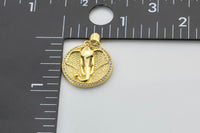 2 pcs Elephant Gold Lucky Coin Talisman Charm Necklace, 14k Gold Disc Round Pendant Lucky Medallion Pendant for Necklace- 20mm