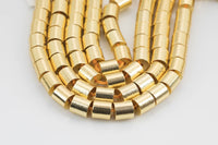 18K Brushed Gold Barrels Solid Copper High Quality Gold Plating 6mm 8mm -- Gold Plated Copper Barrel Barrels Beads Charm AAA Quality