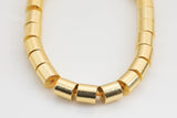 18K Brushed Gold Barrels Solid Copper High Quality Gold Plating 6mm 8mm -- Gold Plated Copper Barrel Barrels Beads Charm AAA Quality