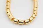 18K Brushed Gold Barrels Solid Copper High Quality Gold Plating 6mm 8mm -- Gold Plated Copper Barrel Barrels Beads Charm AAA Quality