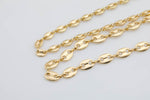 18k Gold PVD Plated Necklace Mariner Mariner's Link Chain by Yard 6mm and 8mm Height for Necklace Bracelet Component Unfinished Chain