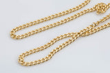 18k Gold Necklace Flat Cuban Curb Chain 3mm 3.5mm 4mm 6mm by Yard or Necklace Bracelet Component Unfinished Chain for DIY