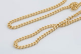 18k Gold Necklace Flat Cuban Curb Chain 3mm 3.5mm 4mm 6mm by Yard or Necklace Bracelet Component Unfinished Chain for DIY
