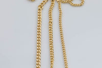 18k Gold Necklace Flat Cuban Curb Chain 3mm 3.5mm 4mm 6mm by Yard or Necklace Bracelet Component Unfinished Chain for DIY