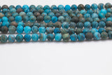 Natural Blue Mexican Crazy Laced Agate Matte Round 4mm, 6mm, 8mm, 10mm, 12mm- Full 15.5 Inch Strand Gemstone Beads