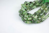 Natural Prehnite- Faceted Barrel Beads- High Quality- 10x14mm- Full Strand 16" - 22 Pieces Gemstone Beads