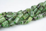 Natural Prehnite- Faceted Barrel Beads- High Quality- 10x14mm- Full Strand 16" - 22 Pieces Gemstone Beads