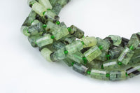 Natural Prehnite- Faceted Barrel Beads- High Quality- 10x14mm- Full Strand 16" - 22 Pieces Gemstone Beads