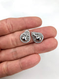 2 pc 18k Gold Buddha Charm Cubic Zirconia Pendant Pave Pendant Jewelry Making- 2 pc per order- 13x17mm