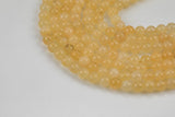 Yellow Jade Smooth Round Beads 6mm 8mm 10mm - Single or Bulk - 15.5" AAA Quality