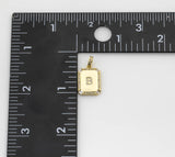 14k Gold Initial Tag Letter Charm CZ Cubic A - Z Alphabet Letter Drop Charm Pendant Personalized Charm for Necklace Jewelry Rectangle