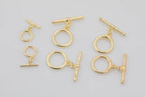 2pc 14K Gold Toggle Clasp Silver Clasp for Bracelet Necklace Jewelry Making Supply