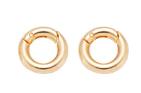 1 or 2 pcs Dainty Gold Spring Gate Ring, Push Gate ring, 15mm 18mm 20mm Round Circle Ring 14K Gold Clasp for Charm Holder Connector Clasp