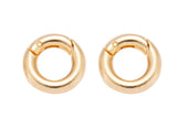 1 or 2 pcs Dainty Gold Spring Gate Ring, Push Gate ring, 15mm 18mm 20mm Round Circle Ring 14K Gold Clasp for Charm Holder Connector Clasp
