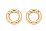 1 or 2 pcs Dainty Gold Spring Gate Ring, Push Gate ring, 15mm 18mm 20mm Round Circle Ring 14K Gold Clasp for Charm Holder Connector Clasp