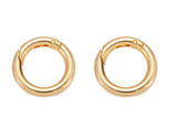 1 or 2 pcs Dainty Gold Spring Gate Ring, Push Gate ring, 15mm 18mm 20mm Round Circle Ring 14K Gold Clasp for Charm Holder Connector Clasp