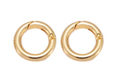 1 or 2 pcs Dainty Gold Spring Gate Ring, Push Gate ring, 15mm 18mm 20mm Round Circle Ring 14K Gold Clasp for Charm Holder Connector Clasp