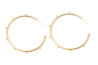 2 pcs- 18K Gold Ball Hoop Earrings, Beaded Hoop Earrings, Boho Hoop Earrings, Gold Ball Hoop Earrings, 25,35, 45mm Gold Hoop Earring