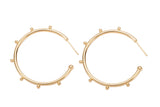 2 pcs- 18K Gold Ball Hoop Earrings, Beaded Hoop Earrings, Boho Hoop Earrings, Gold Ball Hoop Earrings, 25,35, 45mm Gold Hoop Earring