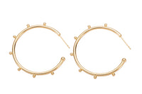 2 pcs- 18K Gold Ball Hoop Earrings, Beaded Hoop Earrings, Boho Hoop Earrings, Gold Ball Hoop Earrings, 25,35, 45mm Gold Hoop Earring