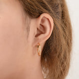 2 pcs Gold Bamboo Hoop Earring Round Twisted Hoop Earring 14K Gold Statement Jewelry for Teen Women Girl