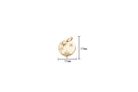 2 pcs Dainty Gold Star charms, Micro Pave Starry Night charm Round Disc pendant Twinkle Little Star pendant Necklace pendant Celestial