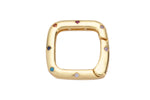 1 pc Dainty Gold Spring Gate Ring, Push Gate rainbow CZ ring, Charm Holder 14K Gold Clasp for Charm Holder Connector- 18mm