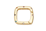 1 pc Dainty Gold Spring Gate Ring, Push Gate rainbow CZ ring, Charm Holder 14K Gold Clasp for Charm Holder Connector- 18mm