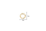 1 pc Dainty Gold Spring Gate Ring, Push Gate rainbow CZ ring, Charm Holder 14K Gold Clasp for Charm Holder Connector- 18mm