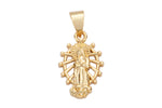 2pc 18k Gold Medallion Holy Virgin Mary Mother of Jesus God Catholic Church DIY Necklace Coin Charm Bead Bails- 11x22mm