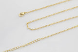 14K Gold Necklace - Dainty Oval Necklace 2mm - Layering Necklace ready to wear Lobster Clasp 3" extender - 16" 18" 20" 22" 23" - 4dc