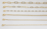 14K Gold Necklace - 3mm Double Rolo Link Necklace - Layering Necklace ready to wear Lobster Clasp 3" extender - 16" 18" 20" 22" 23"