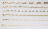 14K Gold Necklace - Dainty Oval Necklace 2mm - Layering Necklace ready to wear Lobster Clasp 3" extender - 16" 18" 20" 22" 23" - 4dc