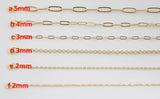 14k Gold Necklace Chains for Layering - Paperclip Chain Oval Chain Rolo Chain 16" 17" 18" 19" 20" 22" 23" with 3" extender chain