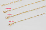 14k DAINTY NECKLACE CHAIN Gold for Layering - Ball Oval Rolo Chain 16" 17" 18" 19" 20" 22" 23" with 3" extender chain