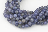 Natural Pale Iolite Beads Full Strands-15.5 inches- Nice Size Hole- Diamond Cutting, High Facets-Nice and Sparkly-Faceted Round