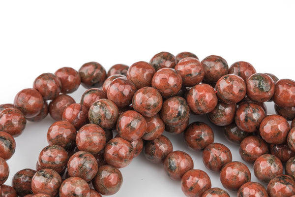 Natural Sesame Jasper, High Quality in Faceted Round, 4mm, 6mm, 8mm, 10mm, 12mm- Full Strand 15.5 Inches long Gemstone Beads