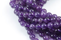 Natural AMETHYST Beads Gemstone Beads Round- 8mm-Full Strand 15.5 inch Strand Smooth Gemstone Beads