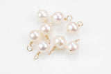 USA Gold Filled Natural Pearl Charms Drop Handmade Approx 7-8mm 9-10mm Round Made w Natural Freshwater Pearl & Gold Filled Wire Made in USA