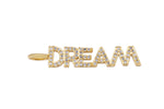 2pc 18k Gold Micro Pave Dream Word Charm Rectangle in Drop Pendant for Necklace Earring Component-6x28mm- Large Bail