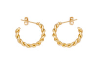 4pc Different Sizes Gold Hoop Earring Round Twisted Hoop Earring 14K Gold Statement Jewelry 20mm 25mm 30mm 35mm 40mm