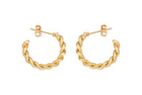 4pc Different Sizes Gold Hoop Earring Round Twisted Hoop Earring 14K Gold Statement Jewelry 20mm 25mm 30mm 35mm 40mm