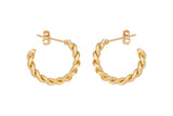 4pc Different Sizes Gold Hoop Earring Round Twisted Hoop Earring 14K Gold Statement Jewelry 20mm 25mm 30mm 35mm 40mm