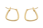 4 pcs Gold Hoop Earring Round Oblong Rectangle Hoop Earring 14K Gold Statement Jewelry for Teen Women Girl- 13x14mm P14C17