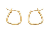 4 pcs Gold Hoop Earring Round Oblong Rectangle Hoop Earring 14K Gold Statement Jewelry for Teen Women Girl- 13x14mm P14C17