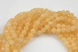 Yellow Jade Smooth Round Beads 6mm 8mm 10mm - Single or Bulk - 15.5" AAA Quality