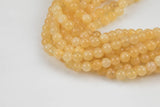 Yellow Jade Smooth Round Beads 6mm 8mm 10mm - Single or Bulk - 15.5" AAA Quality